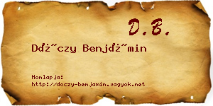 Dóczy Benjámin névjegykártya